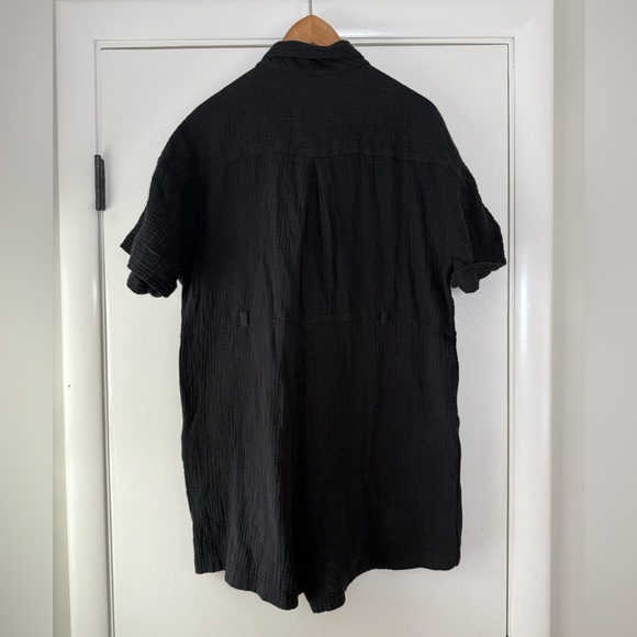 Madewell Lightspun Safari Romper Cotton Gauze Sold Black Short Sleeve Size Large - Picture 8 of 8